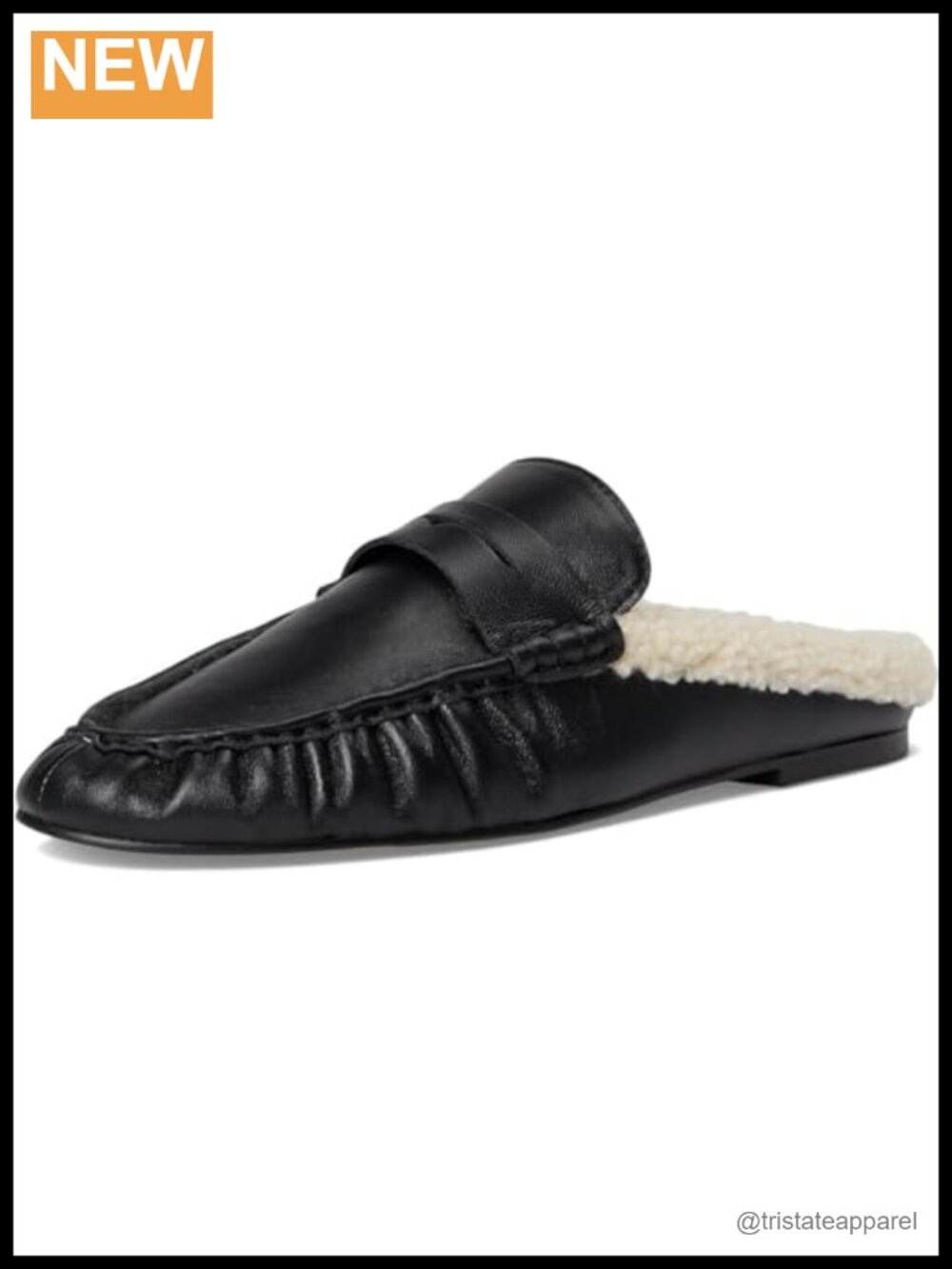 Women's Ruched Penny Loafer Mules Suede Slip On Comfort Flats